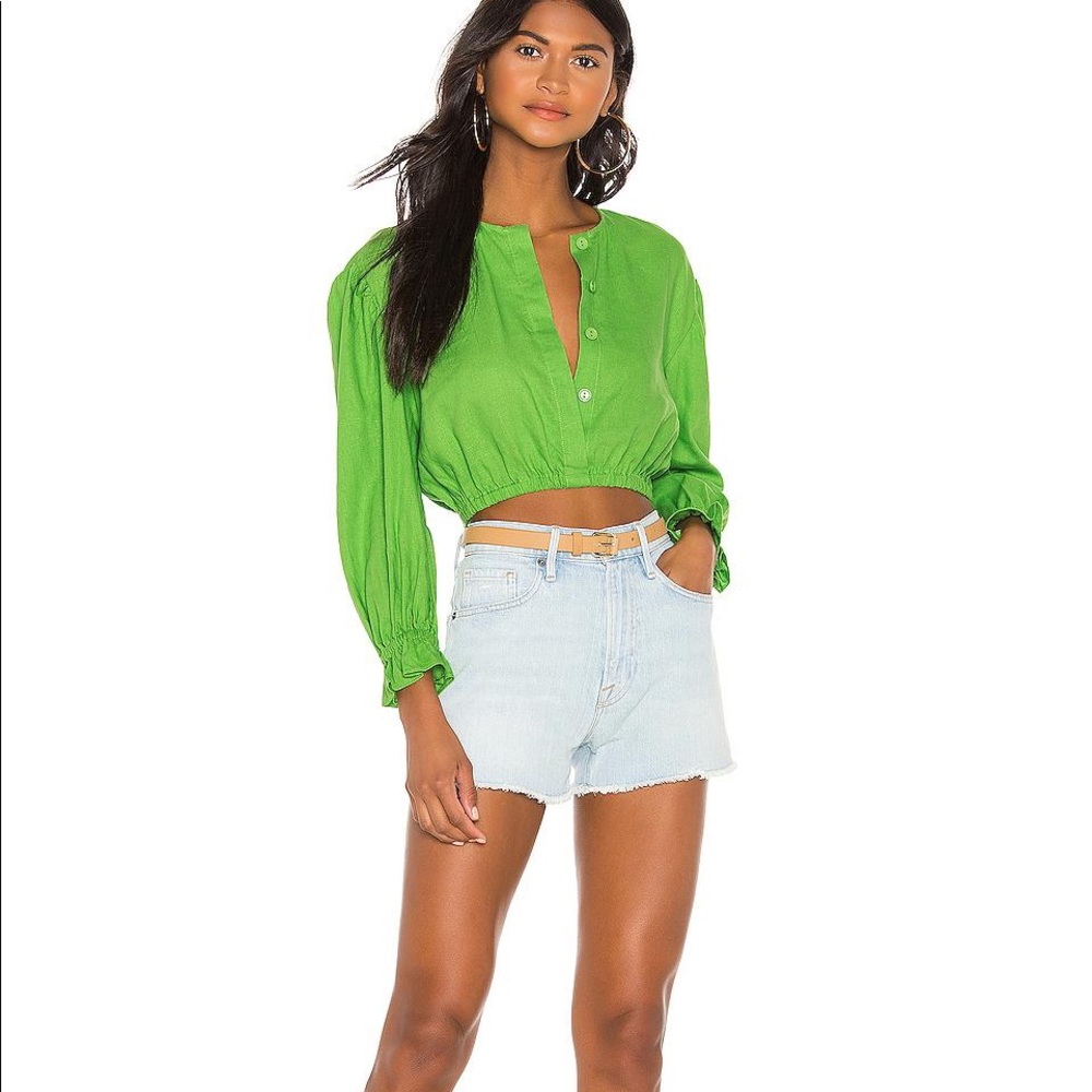 L’Academie The Vera Blouse in Lime XXS